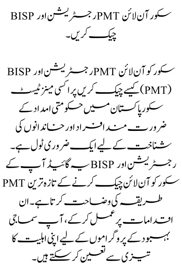 How to Check BISP Registration and PMT Score Online